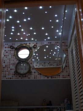 Main cabin 
bathroom LED ceiling, picture thanks to Alan Arnold 2010