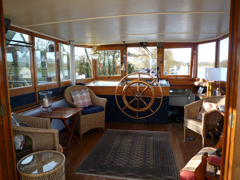 Wheelhouse view through double doors